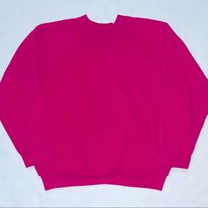 VTG Fruit of Loom 50/50 Fuschia Sweatshirt Raglan